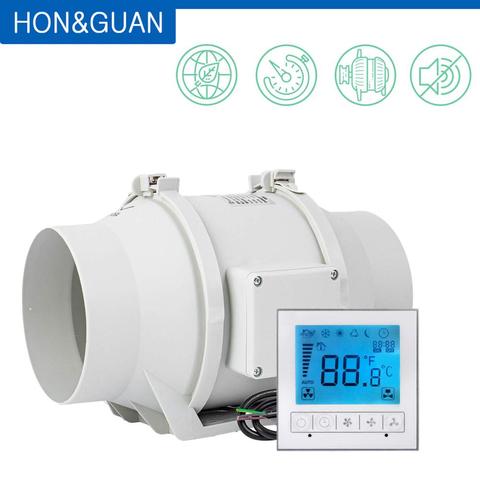 6Inch Timer Extractor Inline Duct Fan with Smart Switch Controller for Home Kitchen Greenhouse Ventilation Ventilator 220~240V ► Photo 1/6