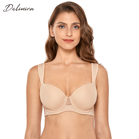 DELIMIRA Women's Plus Size Lightly Lined Comfort Strap Seamless Underwire Contour Bra ► Photo 1/6