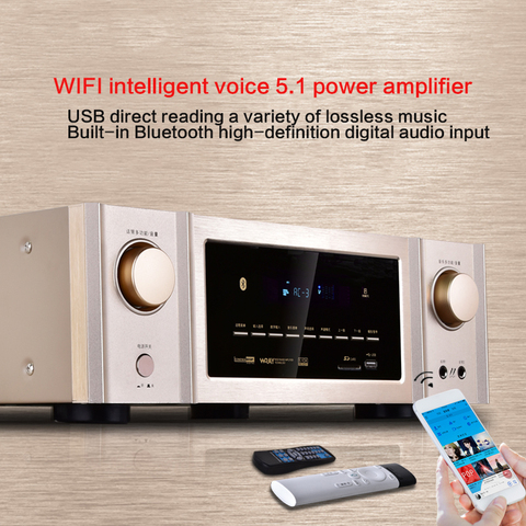 850W 220V high power home 5.1 amplifier HiFi high fidelity Bluetooth wireless WIFI smart voice player karaoke HDMI HD decoding ► Photo 1/5