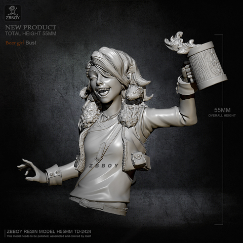 55MM Resin bust Girl  model kits self-assembled TD-2424 ► Photo 1/4