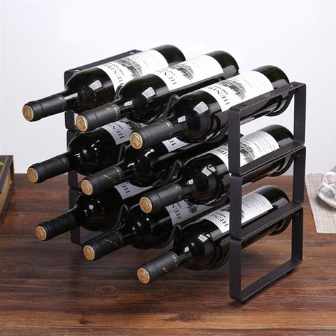 Creative Vintage Wire Wine Rack Wine Display Rack Storage Bottles Rack Stand Cup Holder Home Accessory 3 Bottles ► Photo 1/6