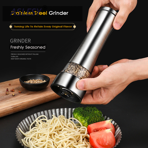 Pepper Grinder Salt Shaker Best Spice Mill with Brushed Stainless Steel Ceramic Blades Adjustable Coarseness Home Kitchen Tools ► Photo 1/6