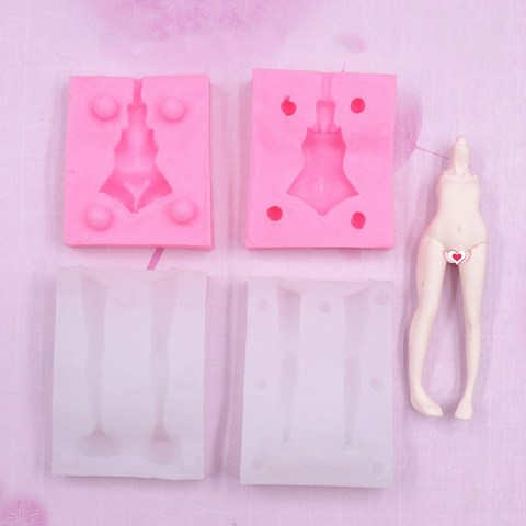 Ultra light clay silicone body mold DIY hand-made doll soft clay mold proportional leg and body silicone mold ► Photo 1/5