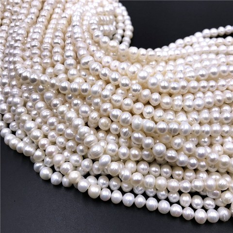 Real Natural Freshwater Pearl Beads Baroque Punch Oval Loose Beads