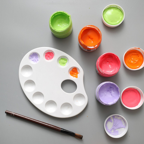 How to make a Ceramic Paint Palette // DIY watercolor palette & gouache  paint tray 