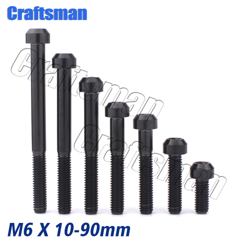 Craftsman M6 Titanium Bolts M6*10 15 20 25 30 35 40 50 60 70 80 90 Torx Head Ti Black Bolt Titanium Screw for Bicycle Motorcycle ► Photo 1/3