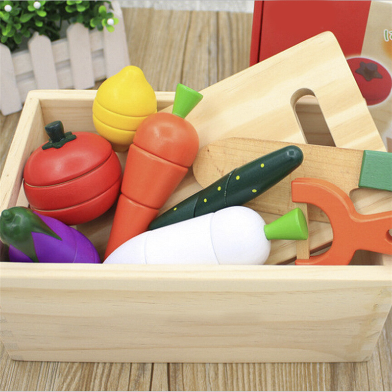 6pcs/set Educational Kitchen Food Pretend Play Toy Magnet Cutting Vegetable Z 