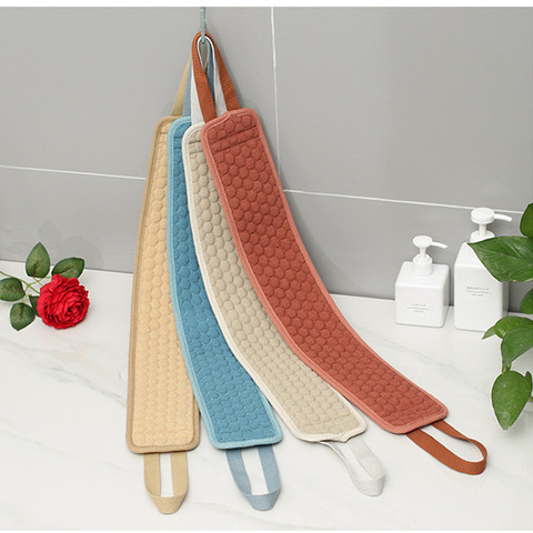 Double-Sided Long Bath Towel Pull Back Strap Exfoliating Back Scrubber Shower Loofah Body Skin Cleaning Bath Towel ► Photo 1/6