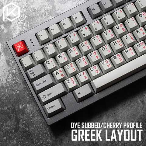 kprepublic 139 greek root font language letter Cherry profile Dye Sub Keycap PBT for gh60 xd60 xd84 cospad tada68 87 104 fc660 ► Photo 1/6