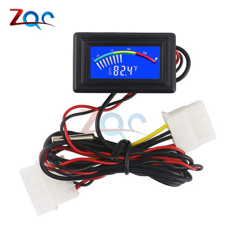 LCD Display Digit Thermometer ℃/°F Switch Temperature Meter Gauge Waterproof NTC Sensor Probe 4pin Connector for Aquarium Car PC ► Photo 1/6