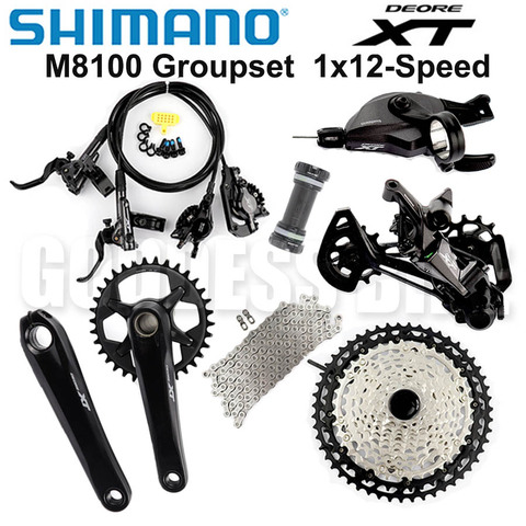 SHIMANO DEORE XT M8100 Groupset 32T 34T 36T 170 175 Crankset Mountain Bike Groupset 1x12-Speed CSMZ90 51T M8100 Rear Derailleur ► Photo 1/6