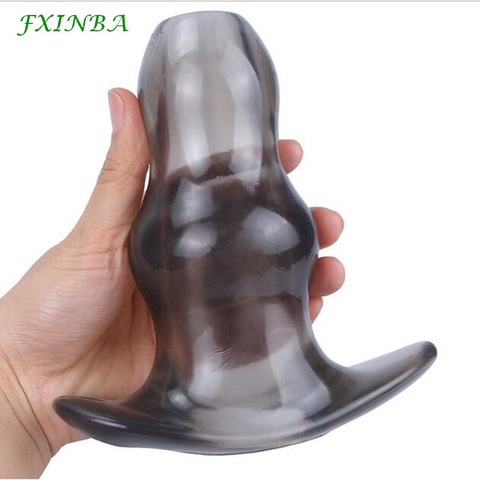 FXINBA 5 Sizes Hollow Anal Plug Soft Speculum Huge Anal Butt Plug Dilator Enema Massager Sex Toys for Woman Men Sex Products ► Photo 1/6