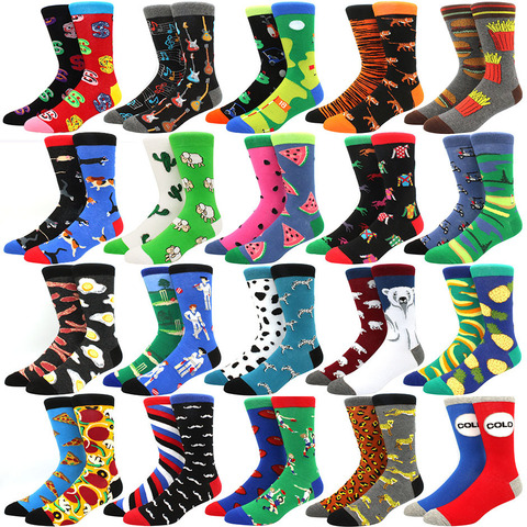 High Quality Combed Cotton Socks food Pattern Long Tube Funny Happy Men Socks Novelty Skateboard Crew Casual Crazy Socks ► Photo 1/6