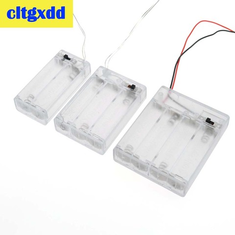 Plastic AA Power Battery Storage Case Box Holder 2 3 4 Slots AA Size Battery Socket With Wire Leads ON/OFF Switch ► Photo 1/6