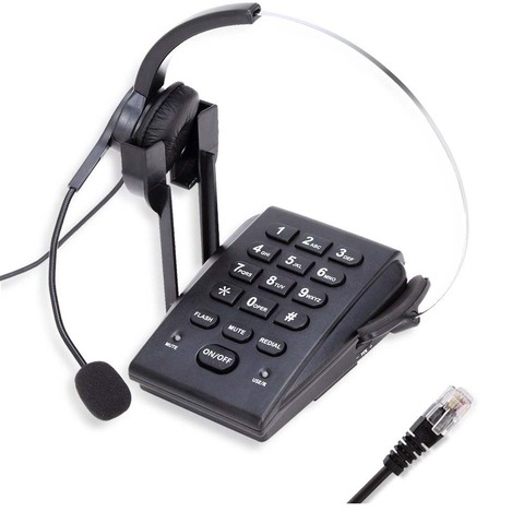 Call Center Headset Telephone With Phone Headset and Dialpad Noise Cancelling Hands Free Landline Telephone for Working Home ► Photo 1/6