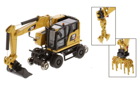 NEW 2022 Diecast Masters 1/87 Caterpillars CAT M323F Railroad Wheeled Excavator High Line Series 85656 HO Scale ► Photo 1/6