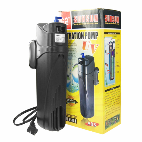 Aquarium UV Sterilizer,Filter Pump Air Increase Remove Algae Kill Bacteria in Fish tank Pond multi-function JUP-01 9W 110~240V ► Photo 1/5