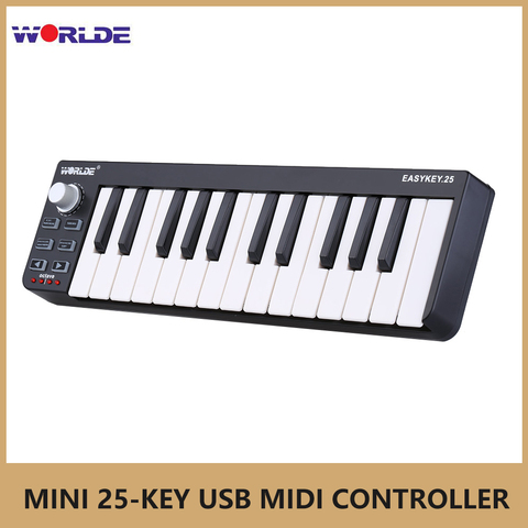 Worlde MIDI Piano Keyboards Easykey.25 Portable Mini 25-Key USB MIDI Controller синтезатор MIDI Keyboard Electronic organ ► Photo 1/6