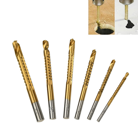 3/4/5/6/6.5/8mm Round Handle HSS Twist Drill Bit Set Spiral Screw Composite Tap Drill Bit Tap For Wood,Plastic Board Grooving ► Photo 1/6