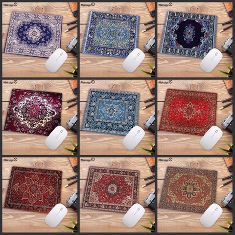 Persian Carpet Mouse Mat Computer Small Mouse Pad Flower Office Rubber Mat 22x18cm Non-slip Mat Table Pads Desk Mats Mini Rug ► Photo 1/6