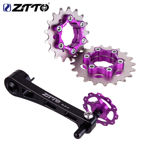 ZTTO MTB Bicycle Single Speed Cassette Cog and Derailleur Bicycle Chain Tensioner Group Set 1Speed Bike Sprocket Freewheel Gear ► Photo 1/6