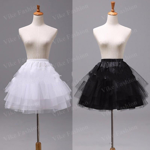 White or Black Short Petticoats Women A Line 3 Layers Underskirt For Wedding Dress jupon cerceau mariage 2022 ► Photo 1/3