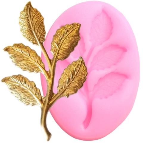 Leaves Branch Border Silicone Molds Cupcake Topper Fondant Cake Decorating Polymer Clay Jewelry Candy Chocolate Gumpaste Moulds ► Photo 1/6
