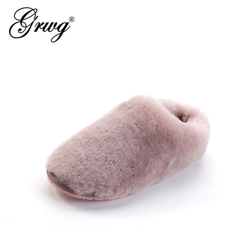 Top Quality Natural Sheepskin Fur Slippers Fashion Winter Women Indoor Slippers Warm Wool Home Slippers Lady Casual House Shoes ► Photo 1/3