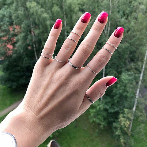 10Pcs Fashion Simple Design Rings For Women Vintage Thin Slim Gold Silver Color Joint Rings Sets for Women Jewelry Finger Jewelr ► Photo 1/6