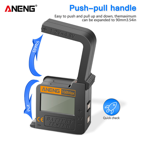 ANENG 168Max Universal Digital LCD Lithium Battery Checker Volt Tester For AA AAA C D 9V Button Cell ► Photo 1/6