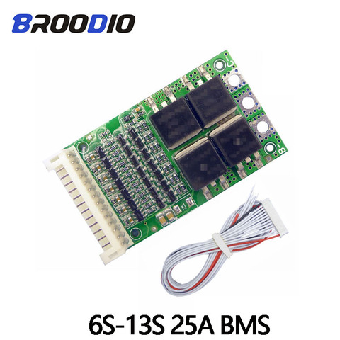 BMS 6S 7S 8S 9S 10S 11S 12S 13S 4.2V 25A Adjustable 18650 BMS Lithium Li-ion Battery Pack Protection Circuit Module PCB PCM ► Photo 1/6