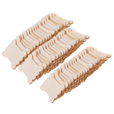 60x Bone Shape Wood Floss Thread Bobbin Winding Board Cross Stitch Storage ► Photo 1/6