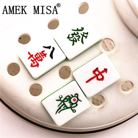 Simulation Mahjong cards Shoe Charm Decoration Realistic Novel Funny Shoe Buckle Accessories fit croc jibz Kids Party X-mas Gift ► Photo 1/6