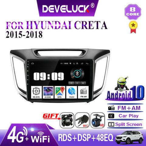 Android 9.0 Car Radio For hyundai Creta ix25 2016-2022  2din 8 core multimedia player GPS navigatio 4G+Wifi RDS DSP+48EQ stereo ► Photo 1/6