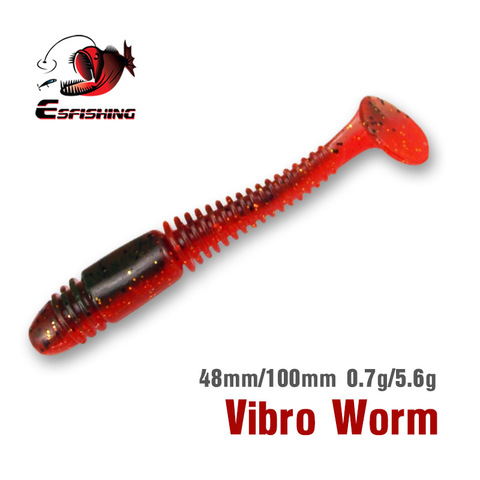 KESFISHING Soft Lures Vibro Worm 100mm Leurre Souple Fishing Tackle Silicone Bait Swimbai Lead Fishing fishKESFISHING ► Photo 1/6