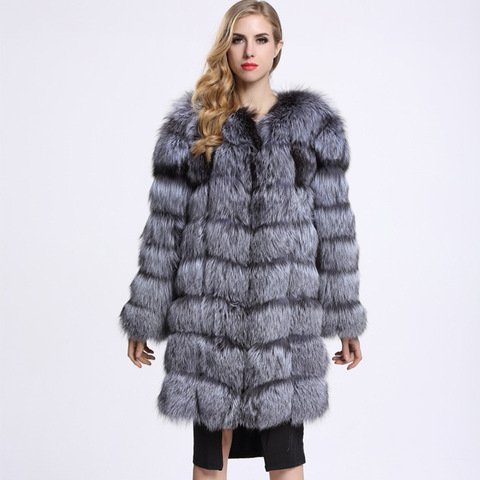 ZADORIN Furry Silver Fox Fake Fur Coat Fluffy Thick Warm Winter Women Luxury Long Fur Coats Ladies Overcoat Streetwear 2022 ► Photo 1/6