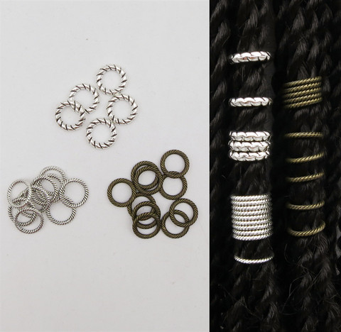 10pcs-30pcs alloy big viking different 3 styles hair dread beard dreadlock Beads rings tube for hair Accessories ► Photo 1/6