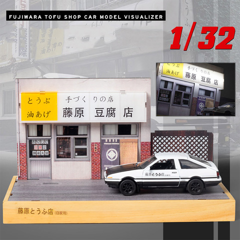 1:32 INITIAL D AE86 Trueno Metal Car Alloy Pull Back Diecasts Vehicles Model Auto Toys With Sound Light Scene Display For Adult ► Photo 1/6