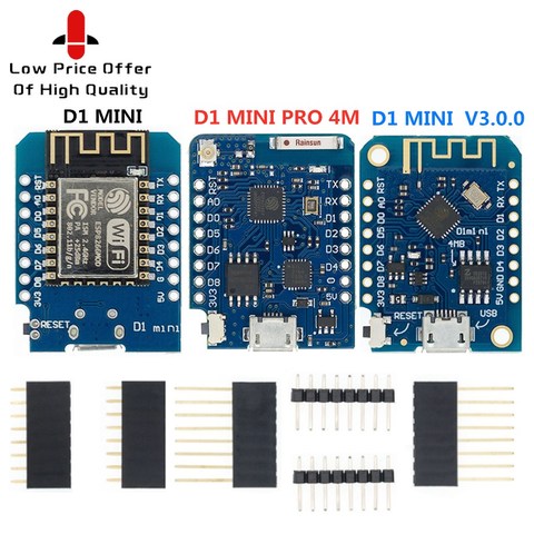 WeMos D1 Mini Pro V3.0 NodeMcu 4MB/16MB bytes Lua WIFI Internet of Things Development board based ESP8266 CH340G Nodemcu V2 ► Photo 1/6