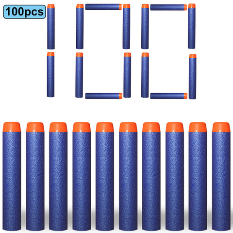 50/100PCS Darts For Nerf Soft Hollow Hole Head 7.2cm Refill Darts Toy Gun Bullets Target Butto 18PCS Bullet Clip Children Toys ► Photo 1/6