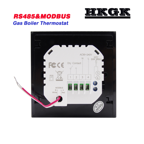 RS485&MODBUS Smart Thermostat Temperature Controller Gas Boiler , for Dry contact &Passive contac,24VAC 95-240VAC optional ► Photo 1/6