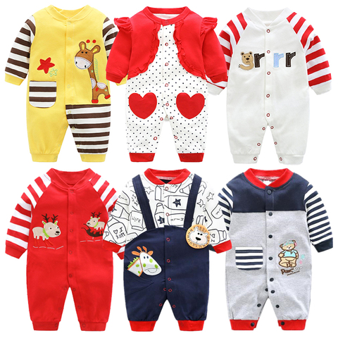 Newborn Unisex Jumpsuits Gentleman Autumn Long Sleeves Rompers Cotton Baby Clothes For Boys Girls Outfits Infantil Costume Wear ► Photo 1/6