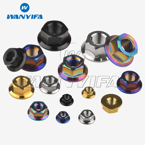 Wanyifa Titanium Nut M5 M6 M8 M10 M12 M14 M16 Flange Nut Screw Bolt for Motorcycle Bicycle Bike ► Photo 1/6