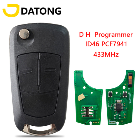 Datong World For Opel Vauxhall Corsa 2007-2012 D Programmer 433Mhz ID46 PCF7941 Chip Flip Remote Control Key With HU100 Blade ► Photo 1/6