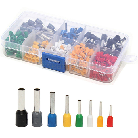 400pcs 8 Size 8 Color Wire Copper Crimp Connector Insulated Cord Pin End Terminal Kit Set ► Photo 1/5