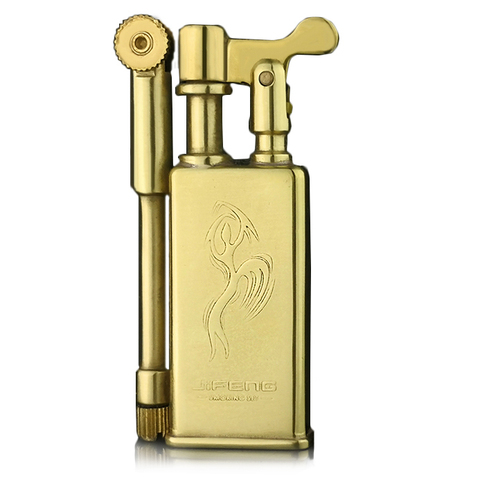 JIFENG brass retro gasoline lighters Antique collection Men's Cigarette lighter Gift 27*61mm ► Photo 1/6