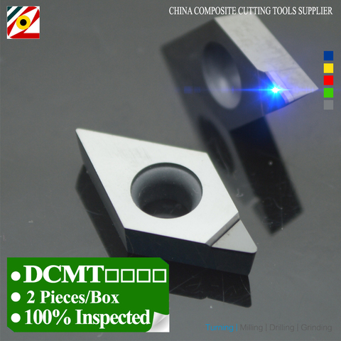 EDGEV 2 PCS PCD Insert DCMT070202 DCMT070204 DCMT11T302 DCMT11T304 DCMT11T308 DCMT Diamond Inserts Lathe Cutter CNC Tools ► Photo 1/6