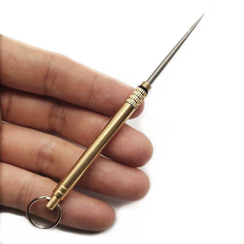 Titanium Outdoor Edc Portable Multifunctional Toothpick Fruit Fork Camping Tool Gold Toothpick Tube Stronger Than Dental Floss ► Photo 1/6