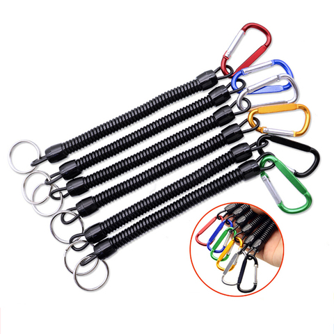 1pcs Fishing Lanyards Boating Ropes Retention String Fishing Rope with Camping Carabiner Secure Lock Fishing Tools Accessories ► Photo 1/6