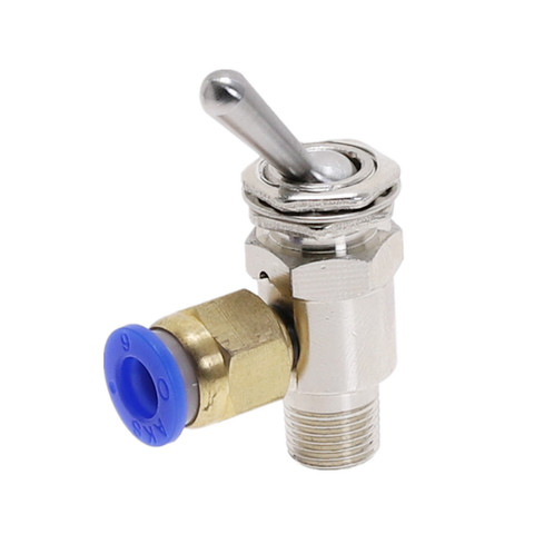 Air Pneumatic Mechanical Valve TAC-3V Exhaust Valve 2 Position 2 Way ON/OFF M5 Thread Toggles Switch Valves with Fiitting ► Photo 1/6